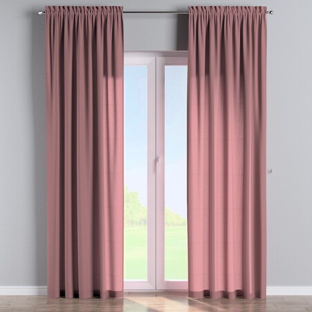 Zasłona na kanale z grzywką 1 szt. 130x245 zgaszony róż