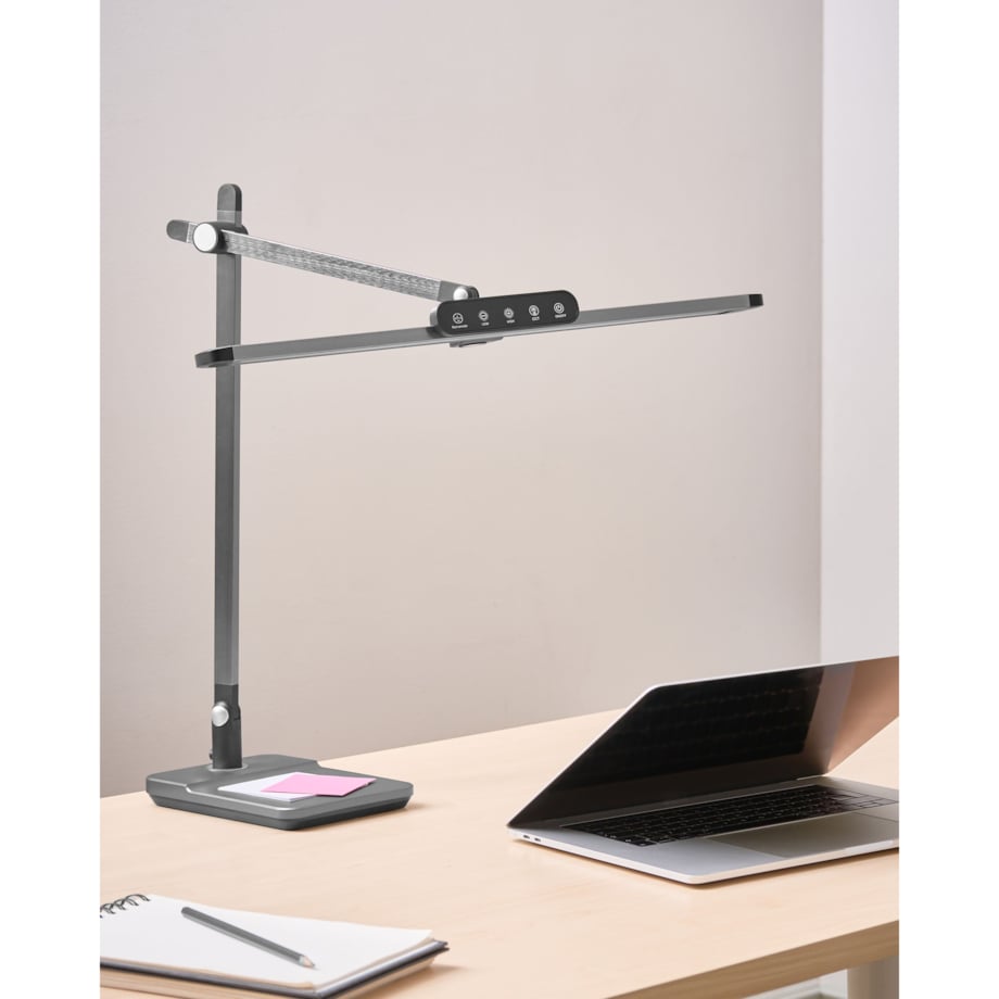 Lampa biurkowa LED SERPENS Ze ściemniaczem Szary