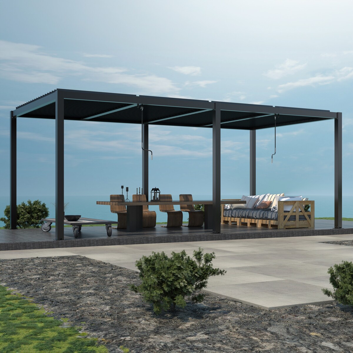 Pergola ogrodowa Luxe 7,8x4m Aluminiowa LED antracytowa