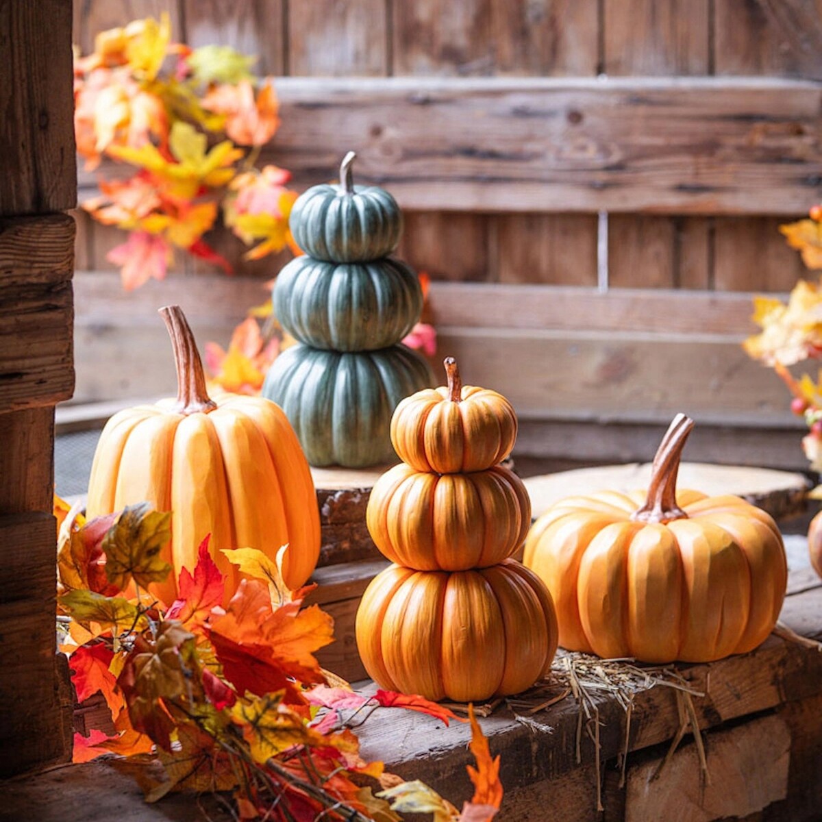 FIGURKA DYNIA POMARAŃCZOWA OZDOBNA OGRODOWA NA HALLOWEEN NA BALKON TARAS