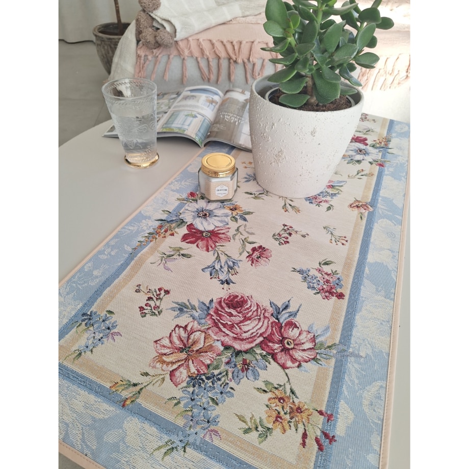 Bieżnik Na Stół 40X100 Cm Dekoracyjny Ozdobny Różany Ogród