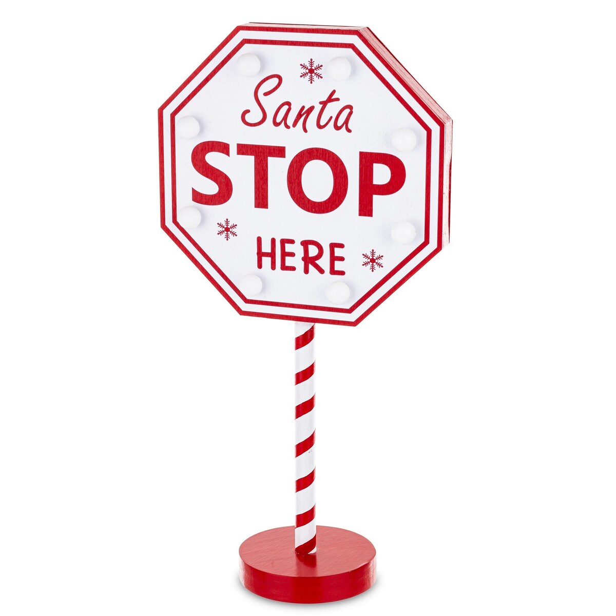 Znak drogowy - dekoracja świąteczna LED SANTA 40 cm