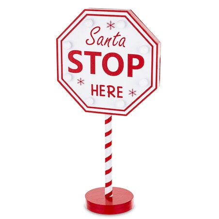 Znak drogowy - dekoracja świąteczna LED SANTA 40 cm