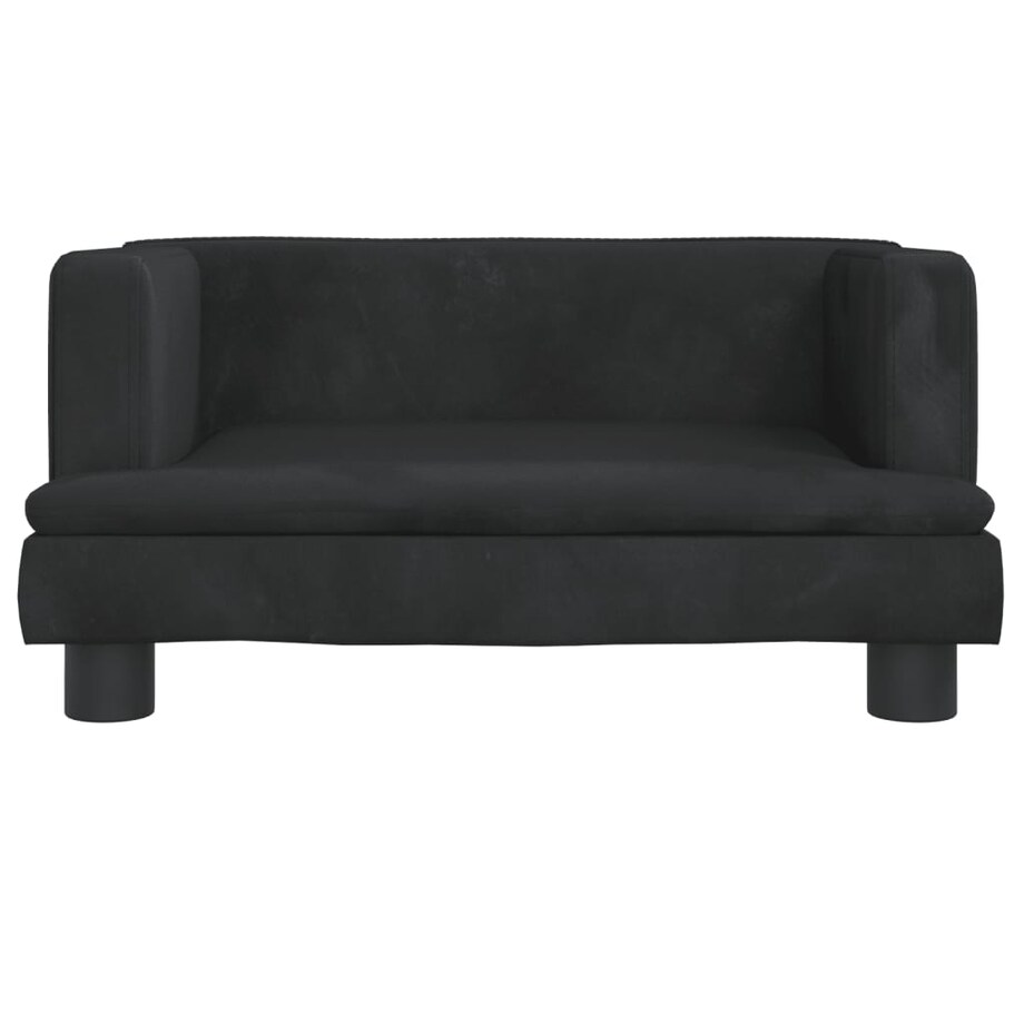 vidaXL Sofa dla dzieci, czarna, 60x40x30 cm, aksamit