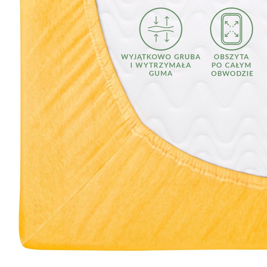 Prześcieradło jersey z gumką 40x90 kolor Żółty