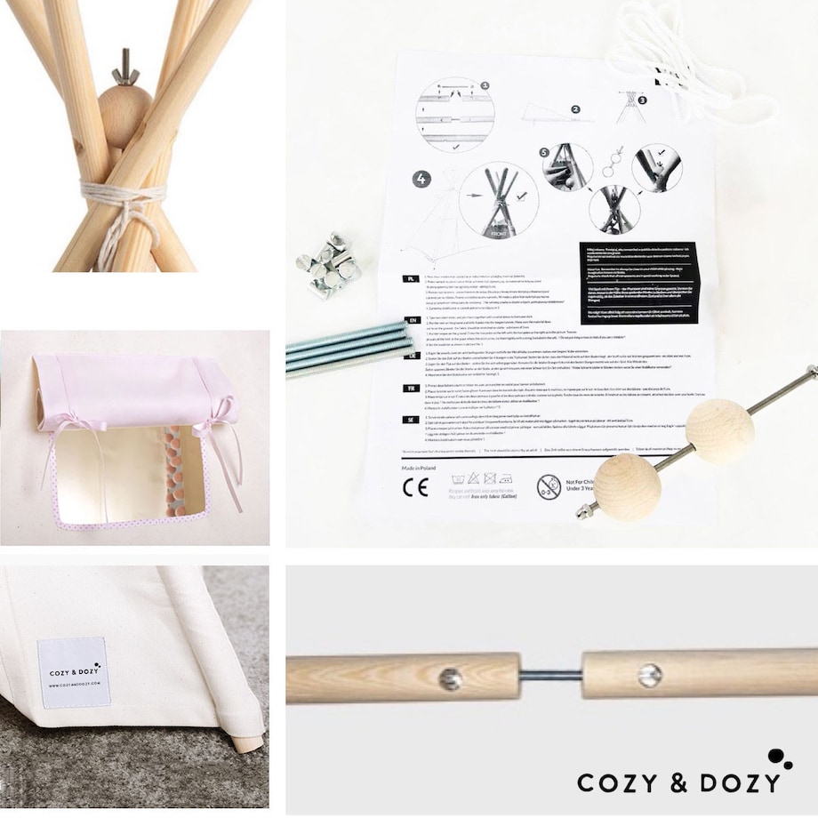 Namiot tipi Velvet Pink z matą