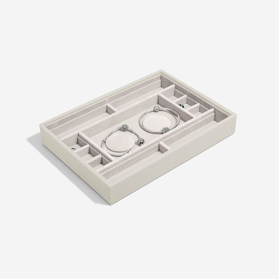 Szkatułka na charmsy Stackers jasnobeżowa z przegródkami