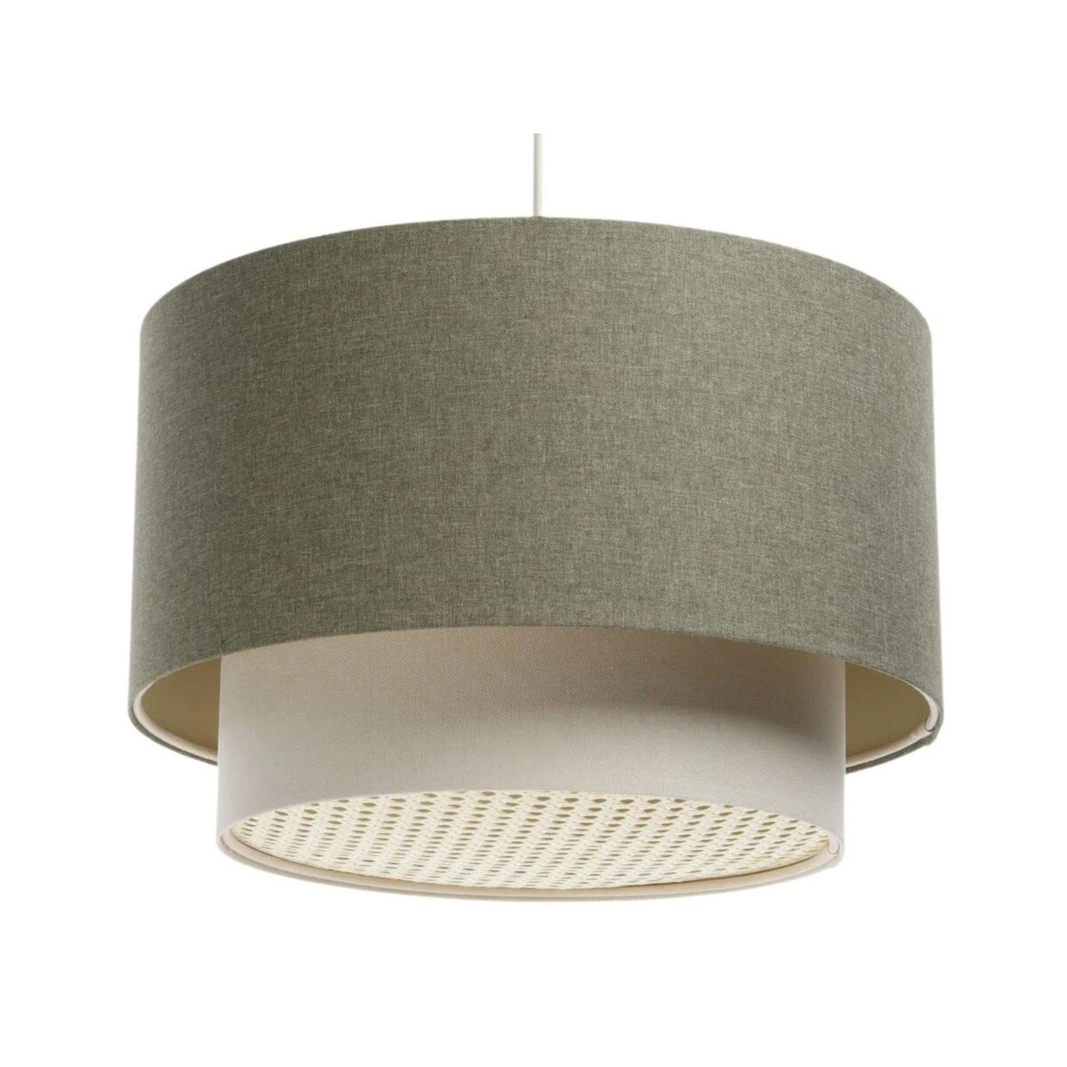 Lampa wisząca ERUTAN DOUBLE RATTAN 50 zielona/kremowa