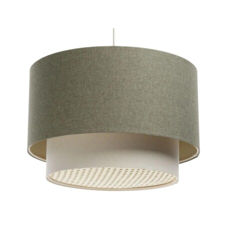 Lampa wisząca ERUTAN DOUBLE RATTAN 50 zielona/kremowa