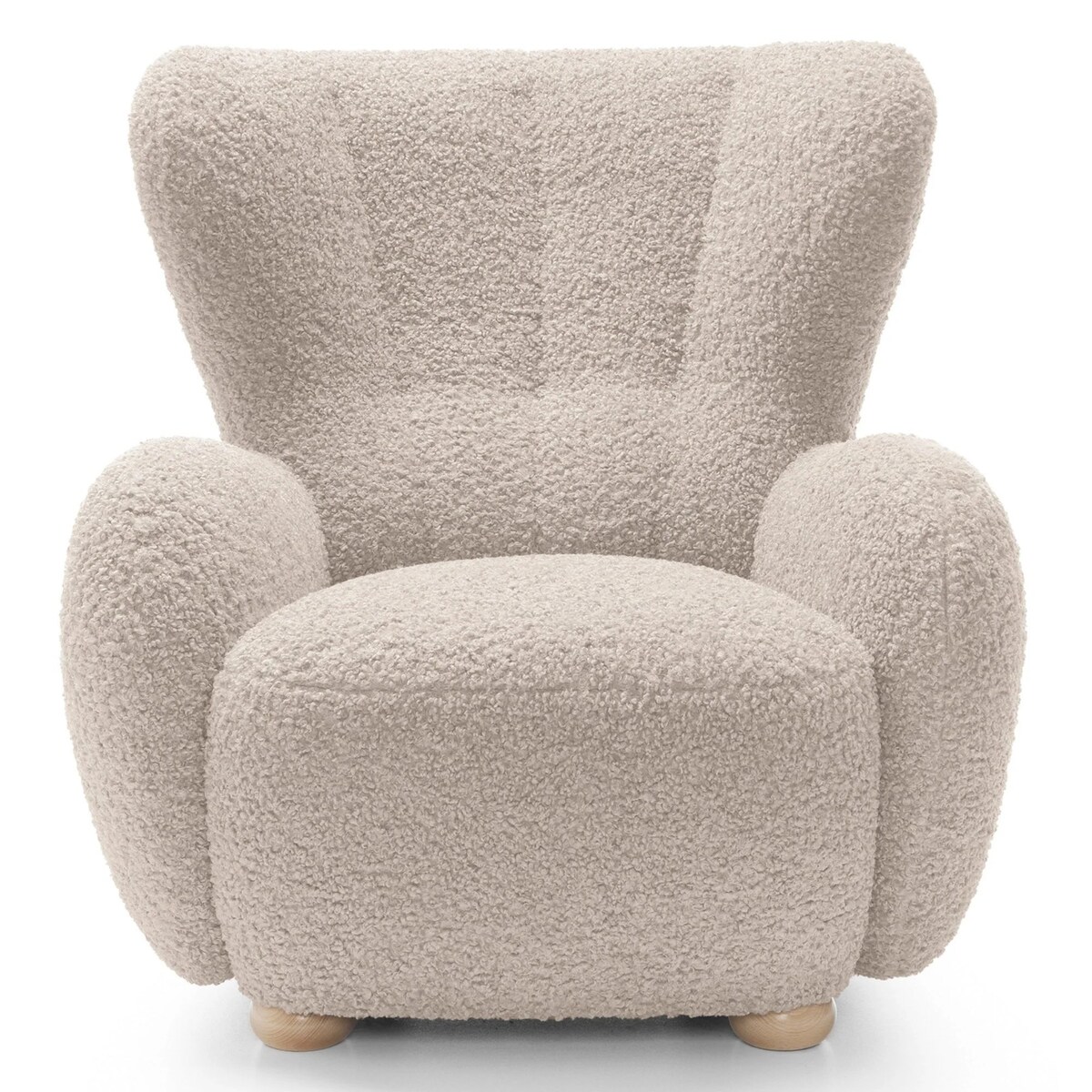 Fotel uszak boucle 91x88x100 cm POLTRONA beżowy