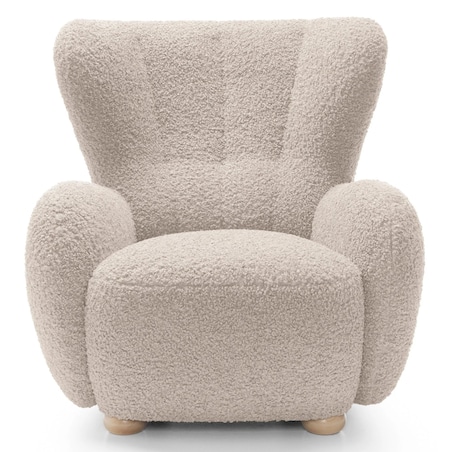 Fotel uszak boucle 91x88x100 cm POLTRONA beżowy