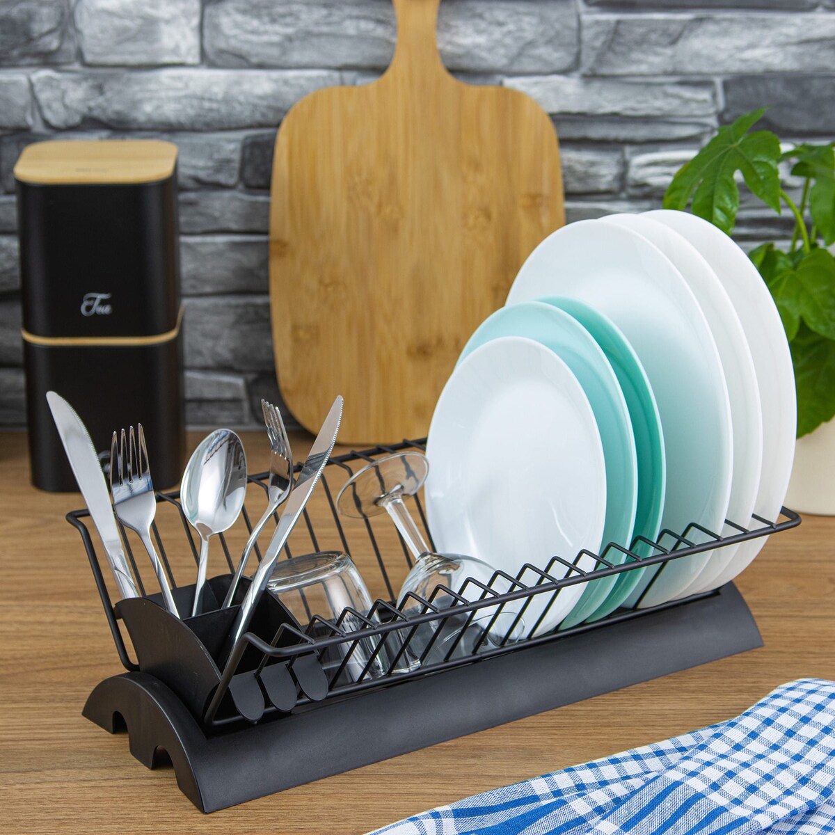 Suszarka do naczyń stojąca czarna 41.5x25.5x11.5cm KINGHOFF