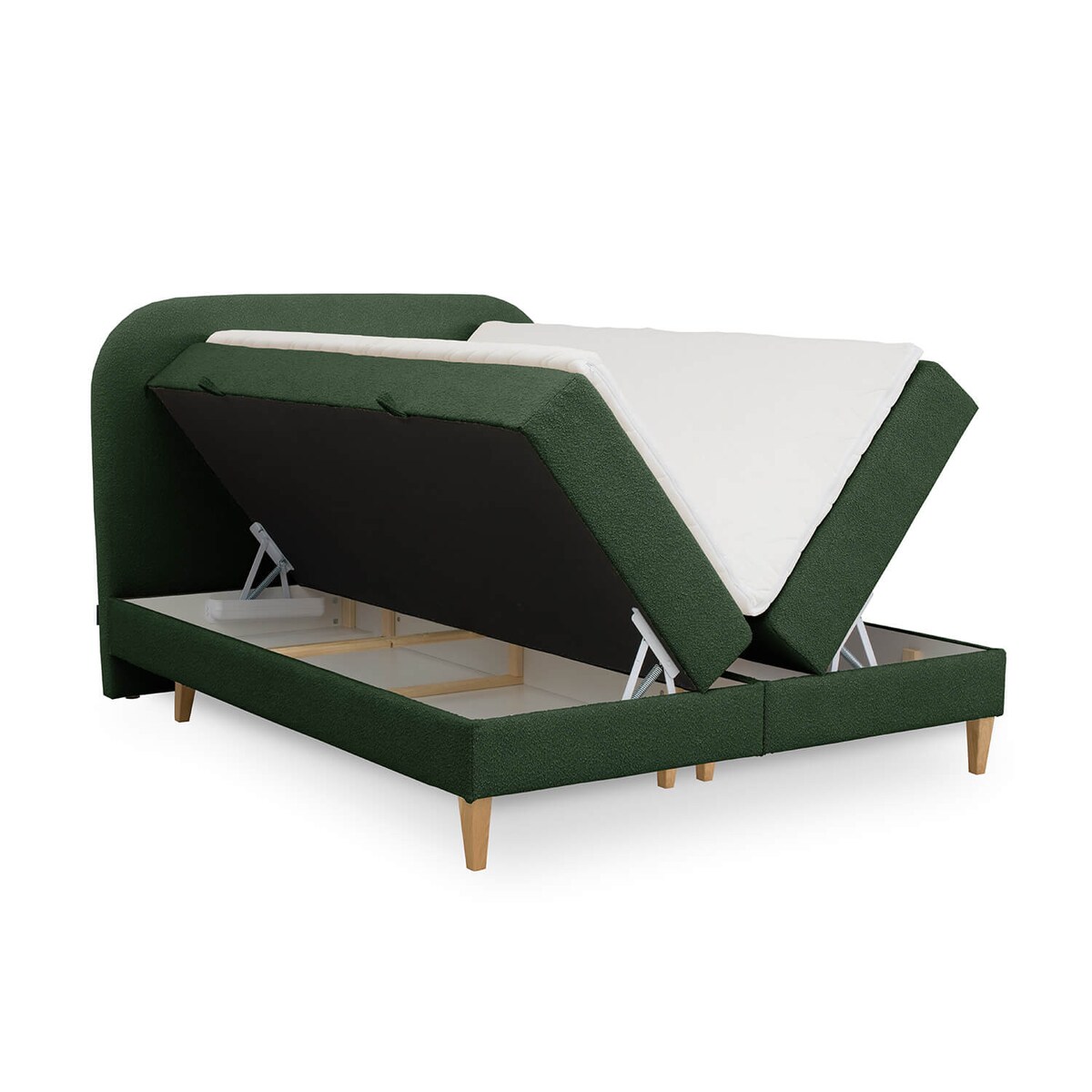 Łóżko kontynentalne CATRINE 120x200 z pojemnikiem, Butelkowa Zieleń, tkanina Baloo 2089