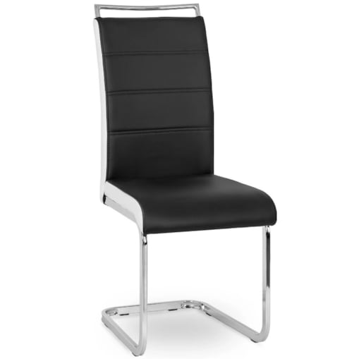 Krzesło Tapicerowane Do Jadalni Czarno-Białe Na Płozach LOCA