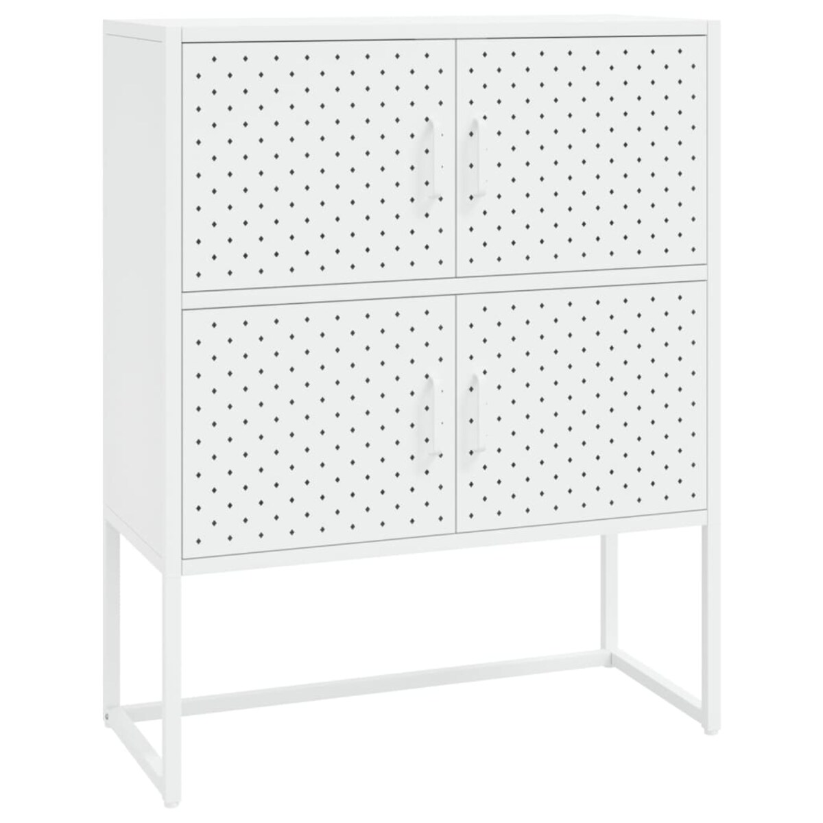 vidaXL Szafka, biała, 80x35x100 cm, stal