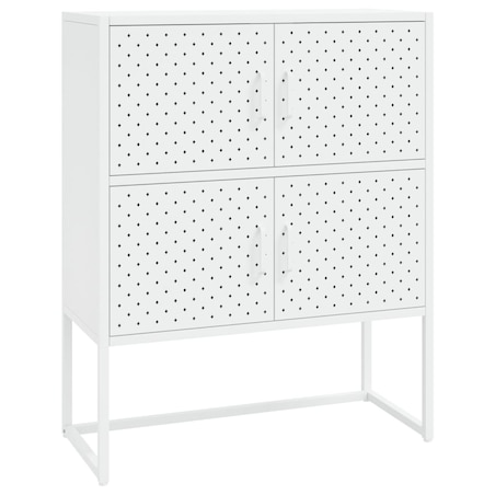 vidaXL Szafka, biała, 80x35x100 cm, stal