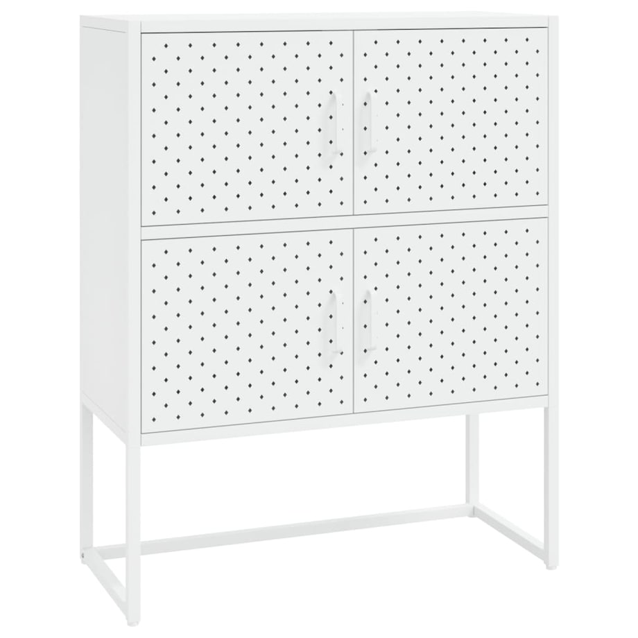 vidaXL Szafka, biała, 80x35x100 cm, stal