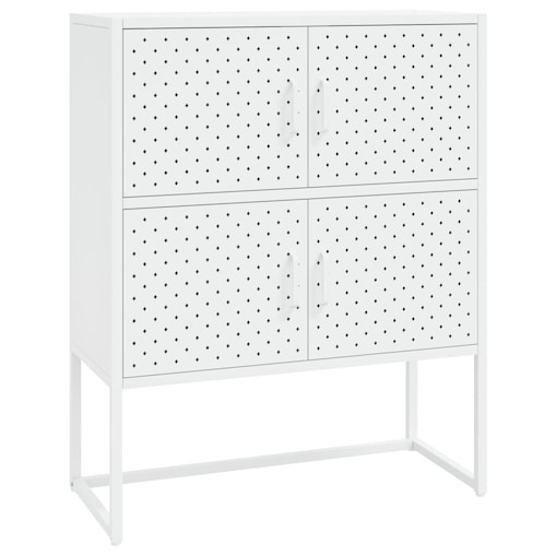 vidaXL Szafka, biała, 80x35x100 cm, stal