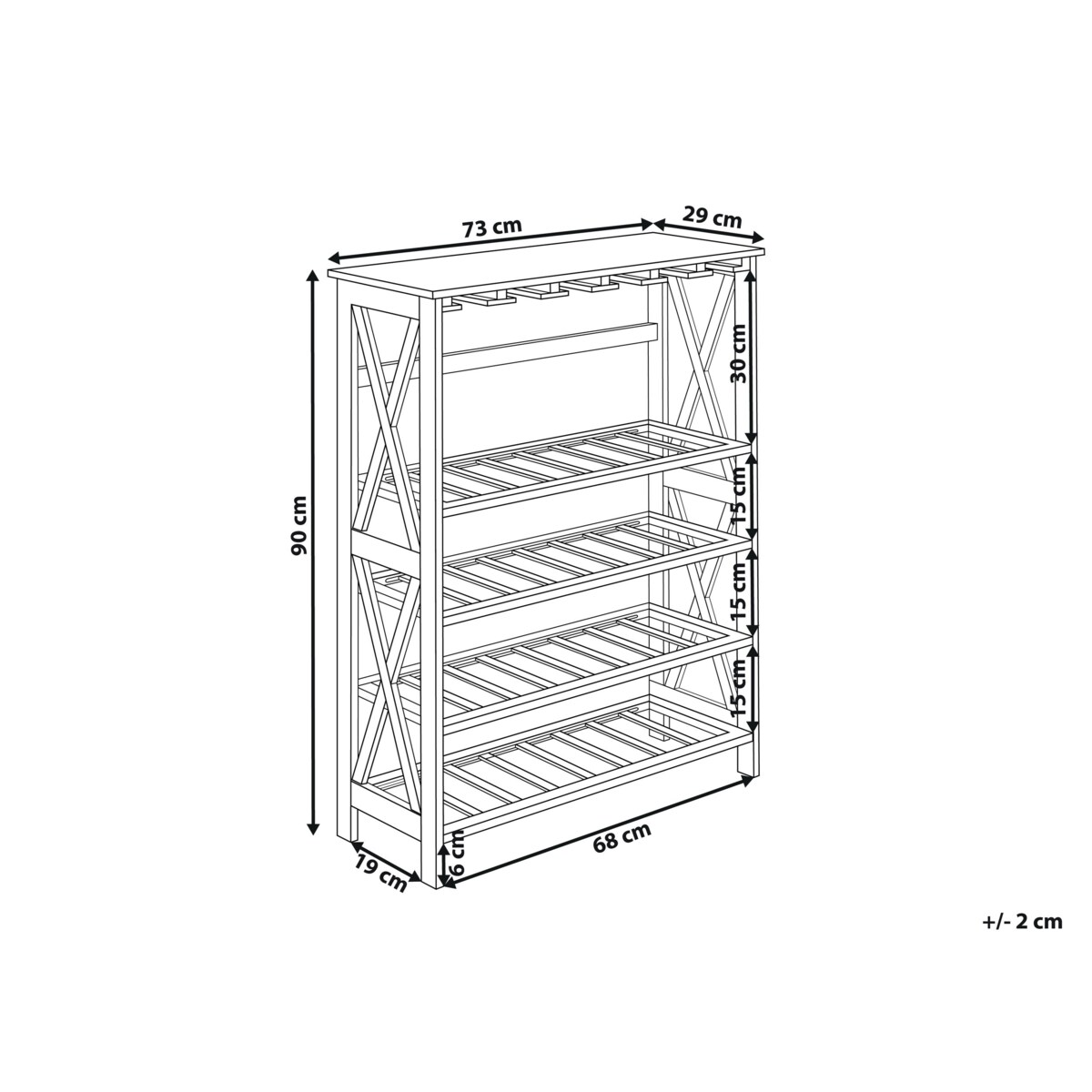 Stojak na wino ROTHESAY 90 cm Ciemnobrązowy