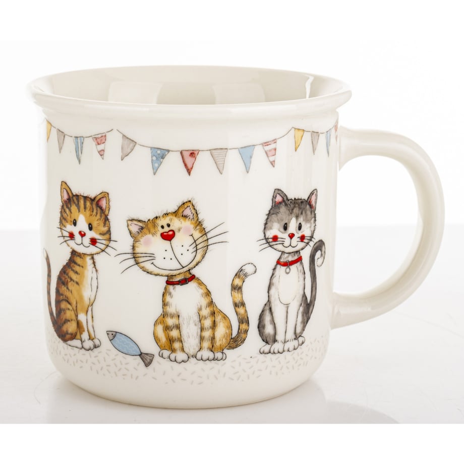 Kubek porcelanowy 400 ml 3 koty 9x13x9,5 cm GATTINI-3