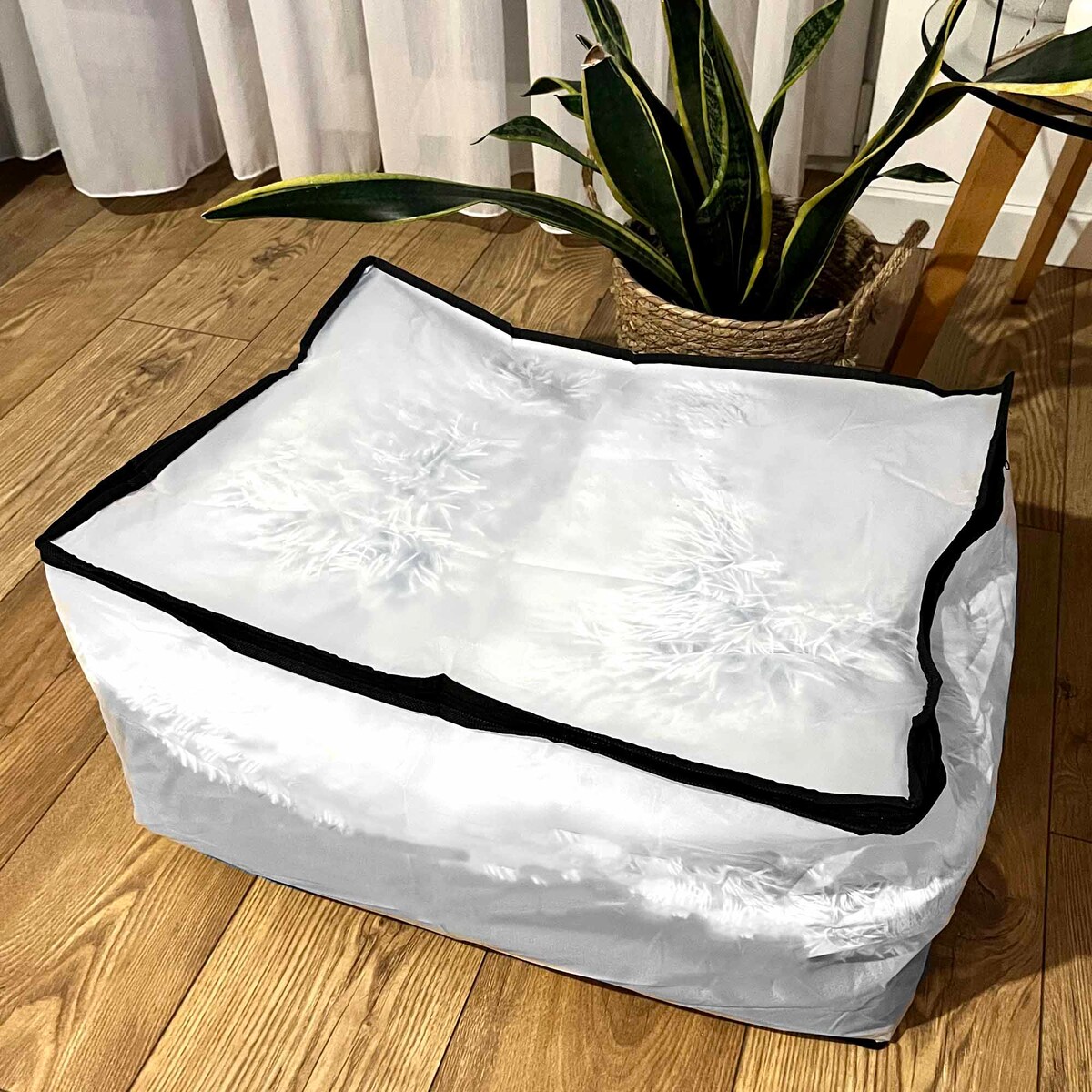 Pokrowiec Worek Do Przechowywania Ubrań Pościeli Zamykany 60X45X30 Cm