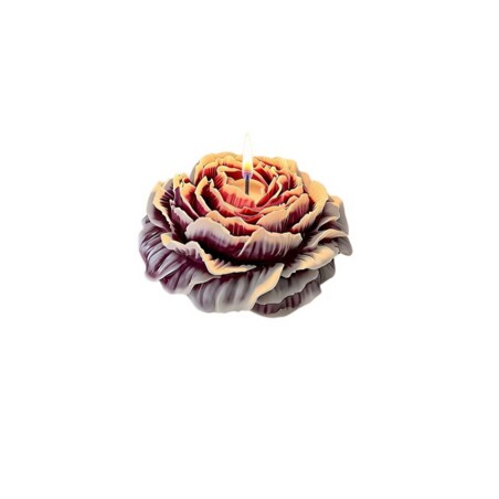Świeca sojowa ekologiczna dekoracyjna piwonia peonia bordowa śliwkowa ombre "Peony Queen" 80x35mm