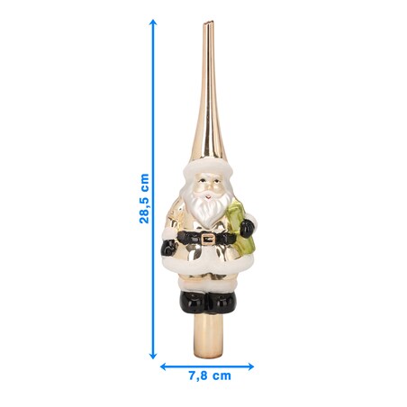 Czubek Na Choinkę Szpic Dekoracja Świąteczna Ozdobna Szklana 28 Cm Złota