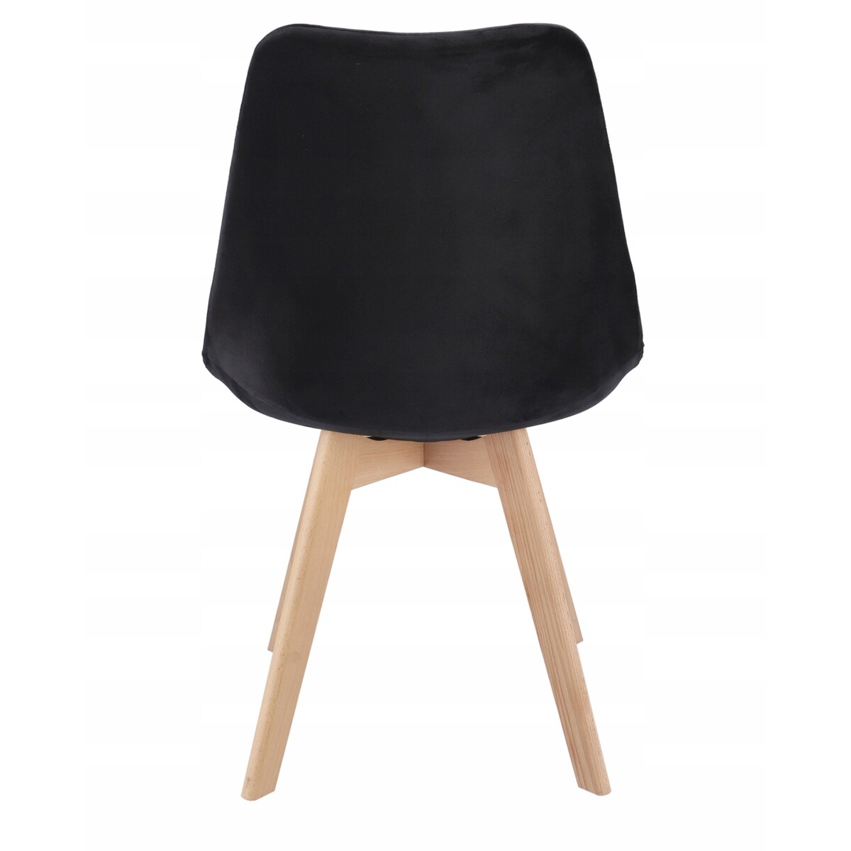 Krzesło tapicerowane welurowe BARI czarne