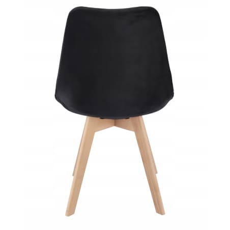 Krzesło tapicerowane welurowe BARI czarne