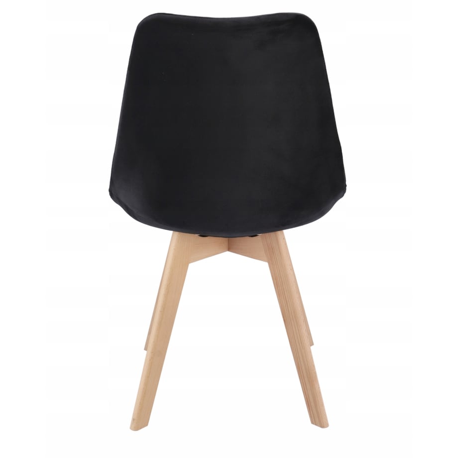 Krzesło tapicerowane welurowe BARI czarne