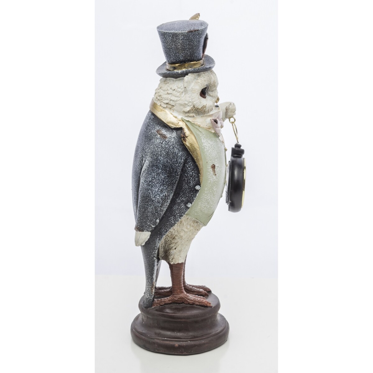 Dekoracja - figurka 29,5x12x9,5 cm SOWA-3 z zegarkiem