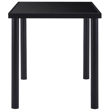 vidaXL Stół jadalniany, czarny, 140 x 70 x 75 cm, hartowane szkło