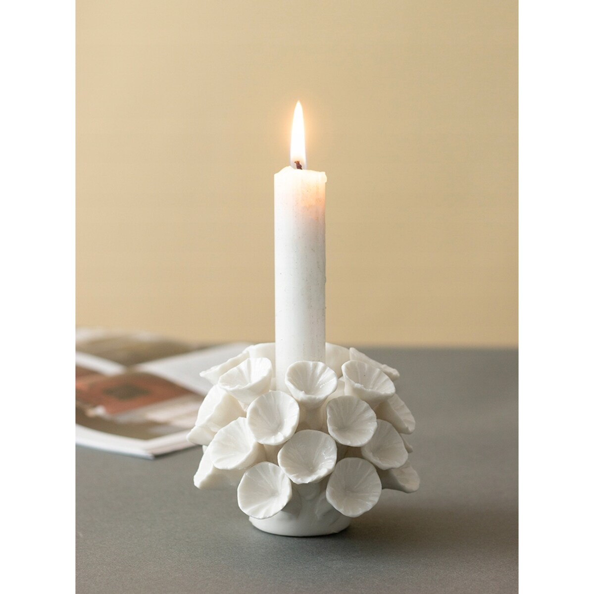 ŚWIECZNIK W KSZTAŁCIE RAFY KORALOWEJ MARYNISTYKA kandelabr śr. 9cm