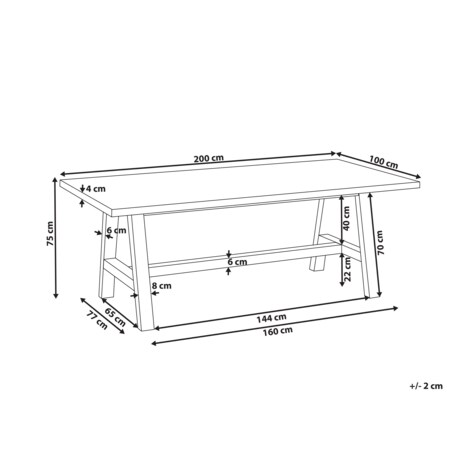 Stół ogrodowy Beton Szary TONNARE