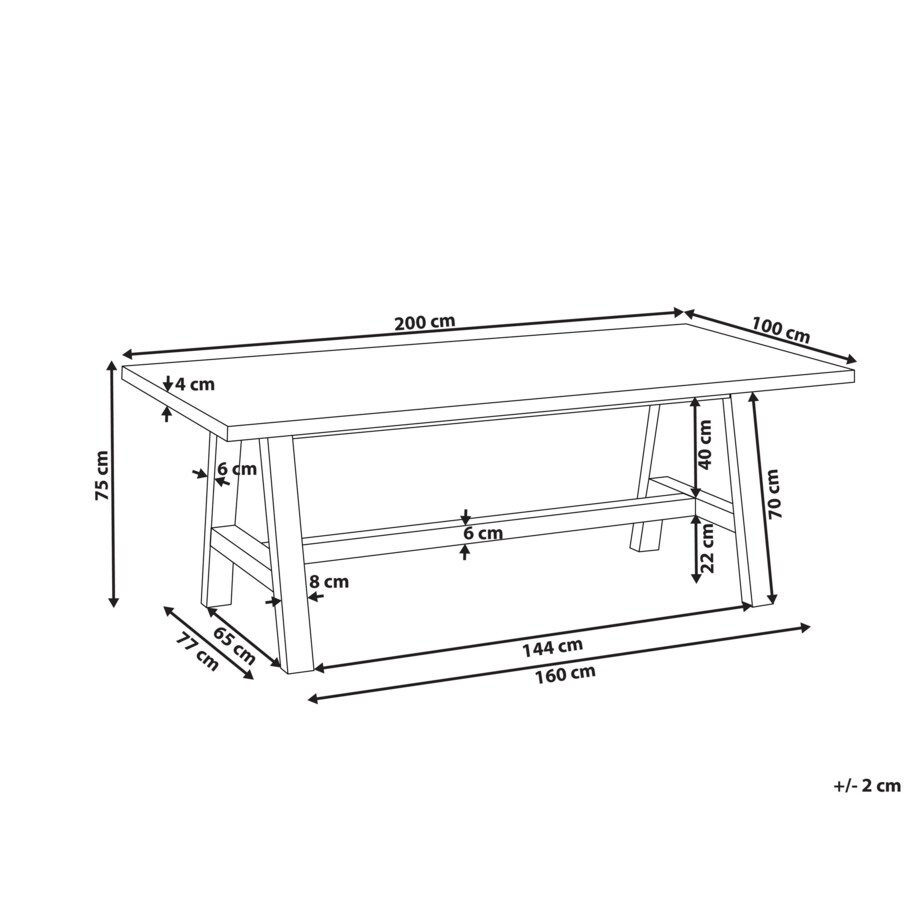 Stół ogrodowy Beton Szary TONNARE