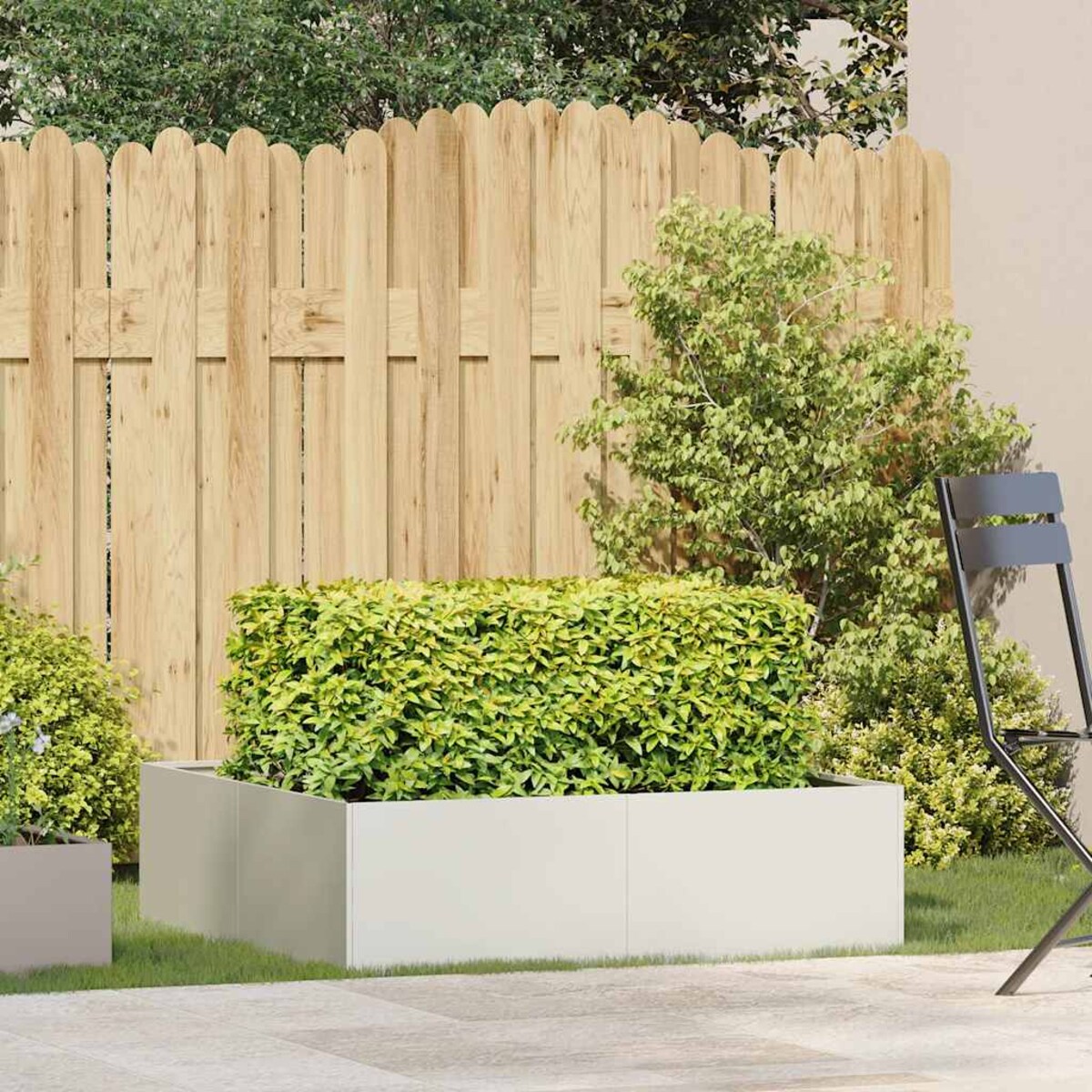 vidaXL Doniczka Biała 100x100x30 cm Stalowa