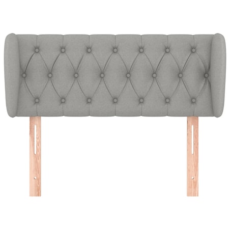 vidaXL Zagłówek uszak, jasnoszary, 93x23x78/88 cm, tkanina