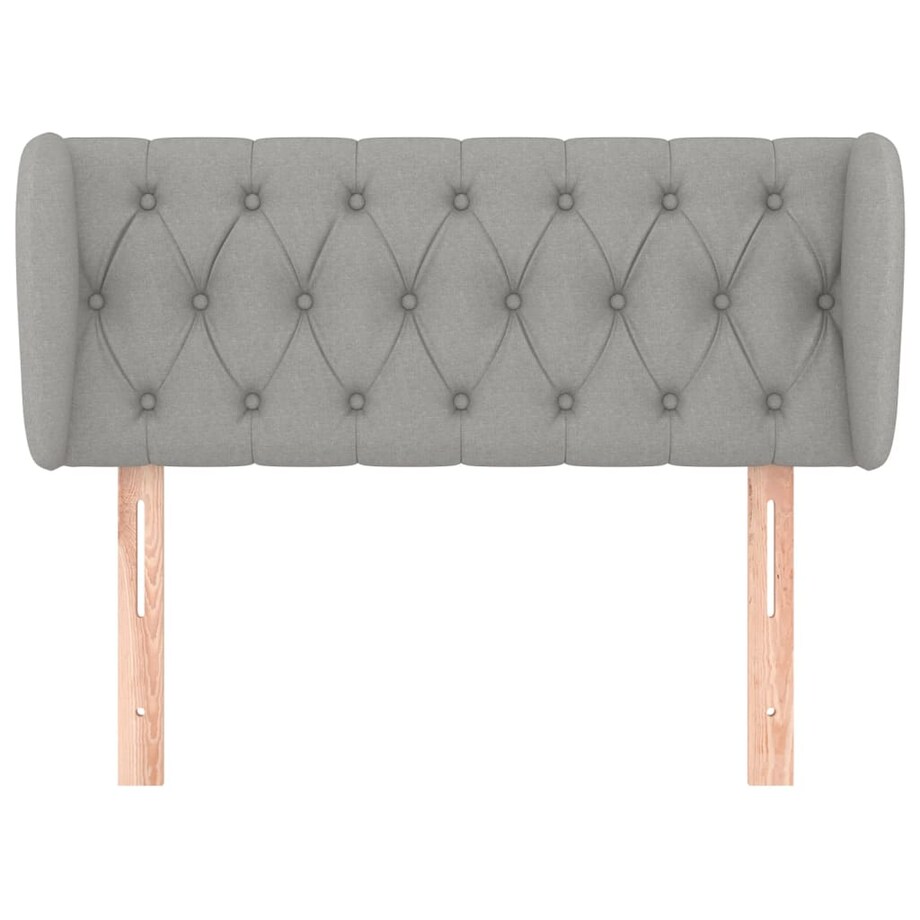 vidaXL Zagłówek uszak, jasnoszary, 93x23x78/88 cm, tkanina