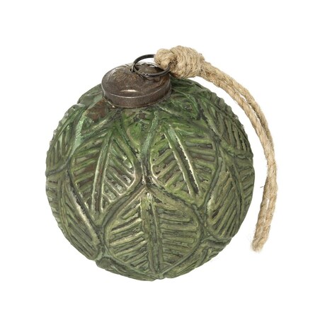 Dekoracja wisząca Green Bauble ⌀10cm boże narodzenie, święta, świąteczne, zielony-brązowy, 10 x 10 x 10 cm