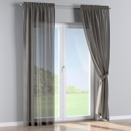 Zasłona na kanale z grzywką 1 szt. 130x260 szary