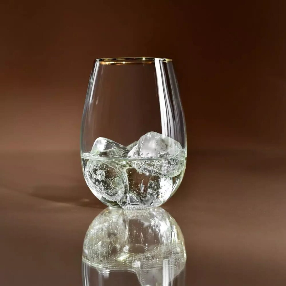 Szklanki Obłe Krosno Harmony Gold Złoty Pasek do Wina Soku Wody Stylowe