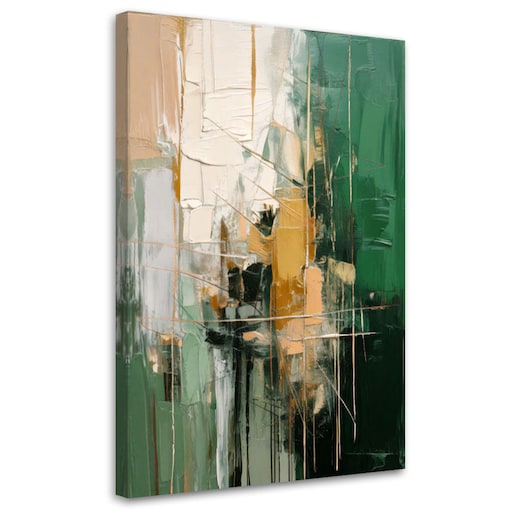 Feeby Obraz na płótnie, Abstrakcja Geometryczna Zielony 40x60