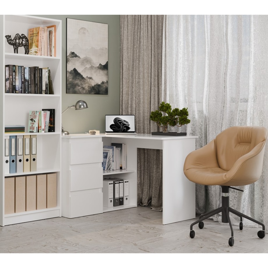 Biurko narożne Nicea lewe białe 120x48,5x75 cm 1 szt.