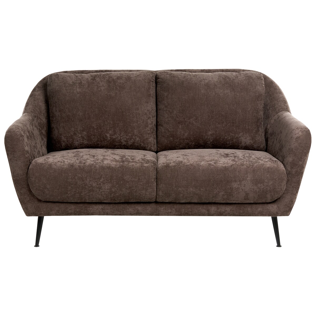 Sofa dla 2 osób EIBY Szenil Ciemnobrązowy