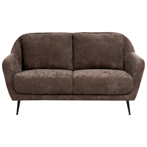 Sofa dla 2 osób EIBY Szenil Ciemnobrązowy