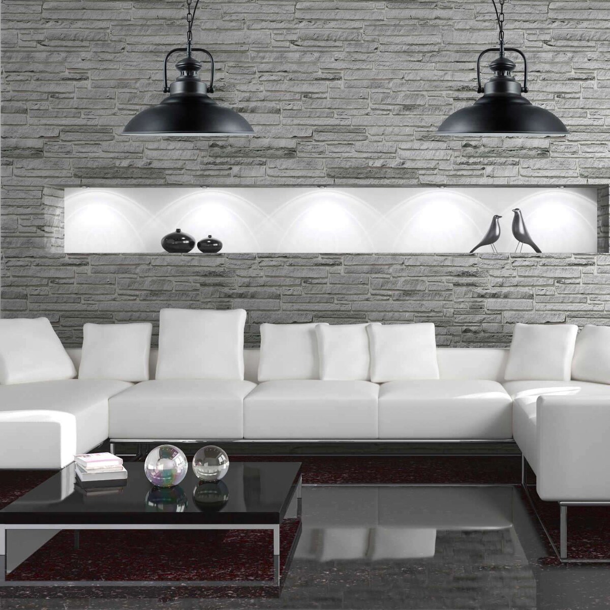 LAMPA wisząca ICELAND 305473 Polux industrialna OPRAWA zwis na łańcuchu czarny