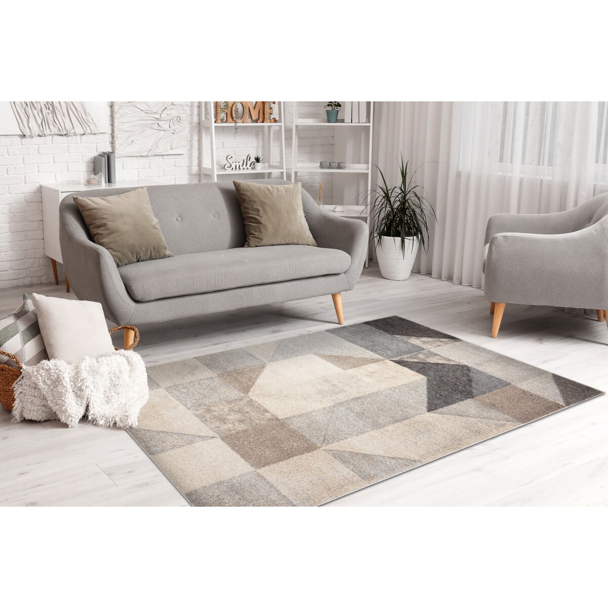 Dywan FUSION 9777 krem / beż - Geometryczny, 80x150 cm