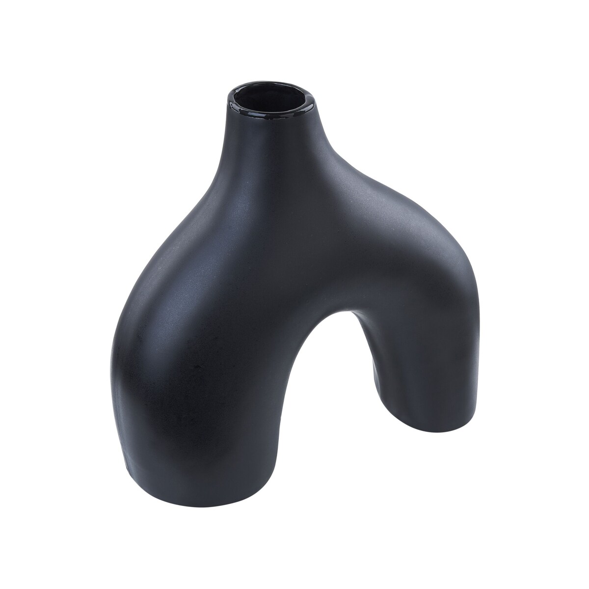 Wazon na kwiaty ceramiczny 30 cm czarny LAMIA