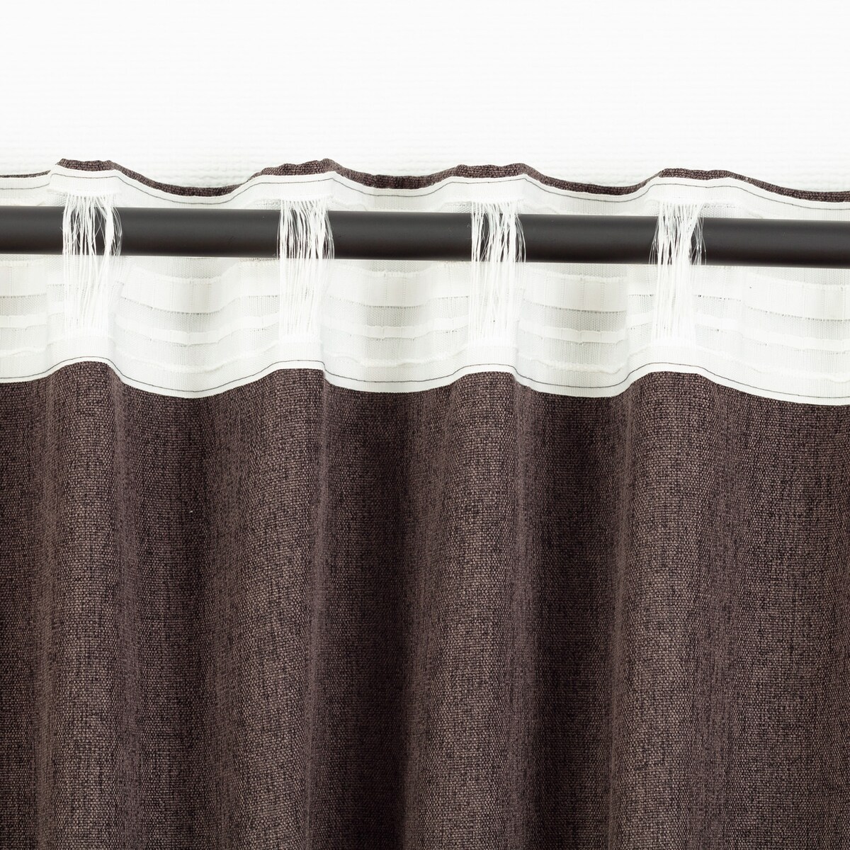 Zasłona BASIC na taśmie marszczącej 140x300 cm szarobrązowy 1 szt. 140x300 brązowy