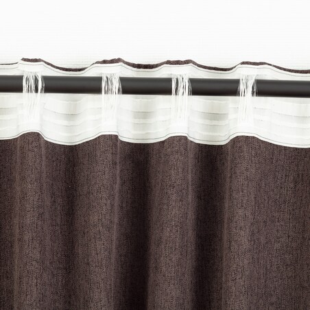 Zasłona BASIC na taśmie marszczącej 140x300 cm szarobrązowy 1 szt. 140x300 brązowy